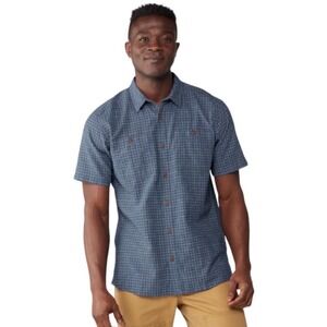 Patagonia Step Back Short Sleeve Button Down Shirt Large Blue Plaid